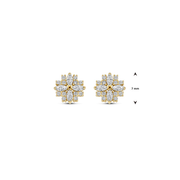oorknoppen zirkonia 7 mm 14K geelgoud - Afbeelding 4