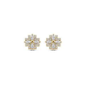 oorknoppen zirkonia 7 mm 14K geelgoud