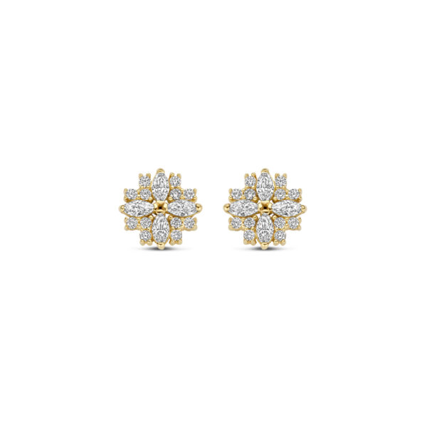oorknoppen zirkonia 7 mm 14K geelgoud