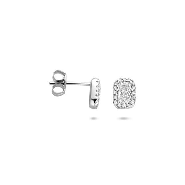 oorknoppen zirkonia 7 mm zilver gerhodineerd - Afbeelding 3