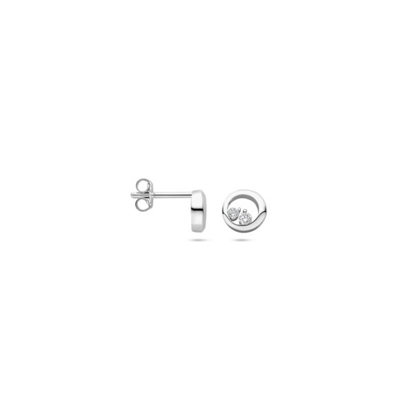 oorknoppen zirkonia 7 mm zilver gerhodineerd - Afbeelding 3