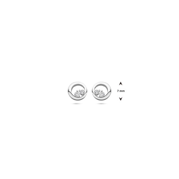 oorknoppen zirkonia 7 mm zilver gerhodineerd - Afbeelding 4