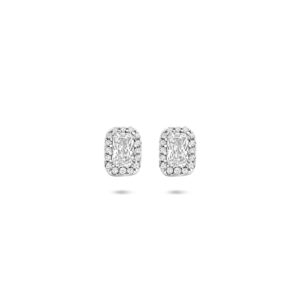 oorknoppen zirkonia 7 mm zilver gerhodineerd