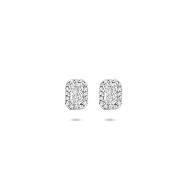 oorknoppen zirkonia 7 mm zilver gerhodineerd