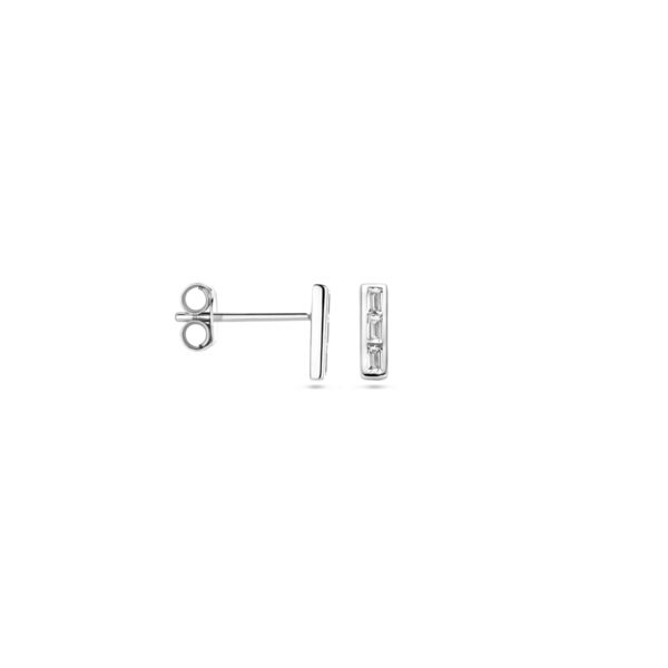 oorknoppen zirkonia 7,5 mm zilver gerhodineerd - Afbeelding 3