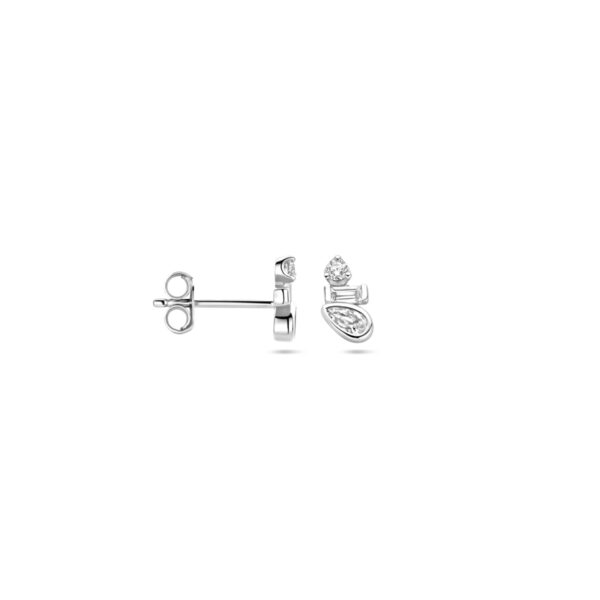 oorknoppen zirkonia 8 mm zilver gerhodineerd - Afbeelding 3