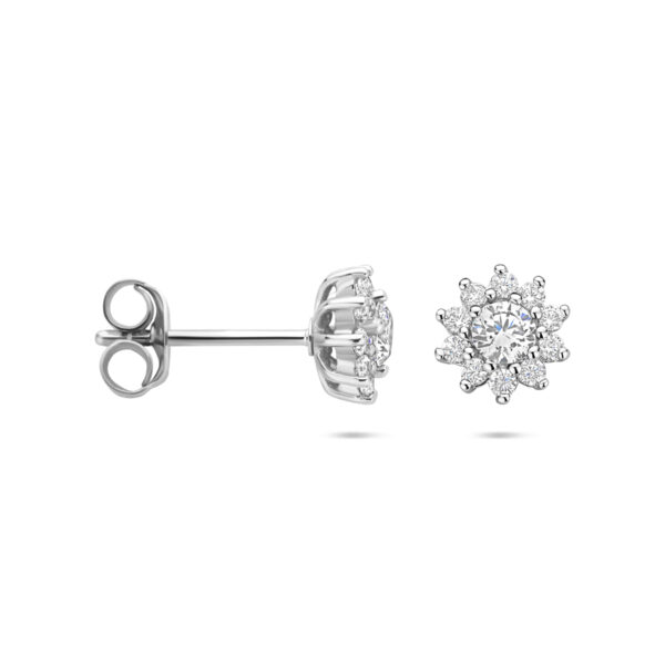 oorknoppen zirkonia 8 mm zilver gerhodineerd - Afbeelding 3