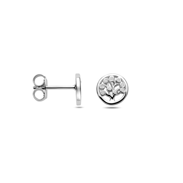 oorknoppen zirkonia 8 mm zilver gerhodineerd - Afbeelding 3