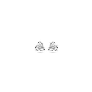 oorknoppen zirkonia 8 mm zilver gerhodineerd