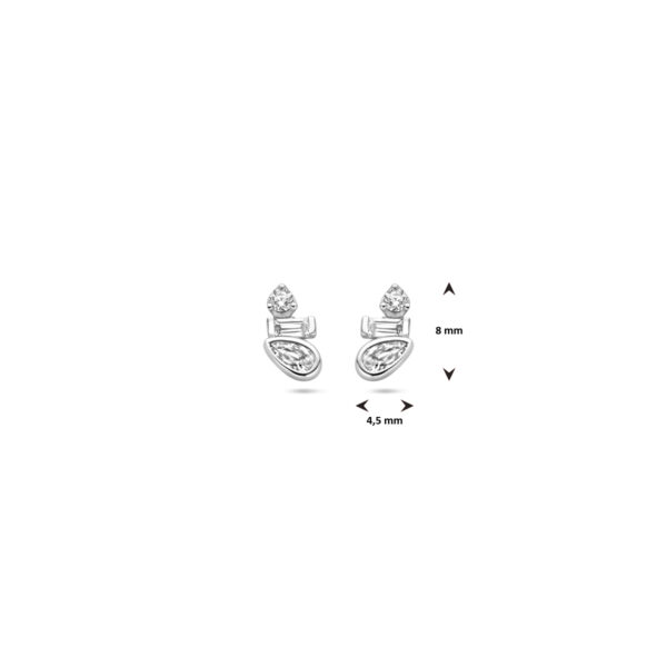 oorknoppen zirkonia 8 mm zilver gerhodineerd - Afbeelding 5