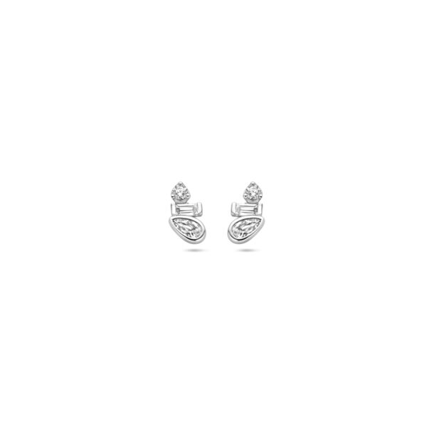 oorknoppen zirkonia 8 mm zilver gerhodineerd