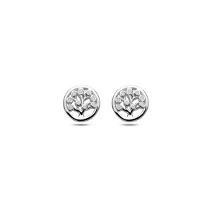 oorknoppen zirkonia 8 mm zilver gerhodineerd