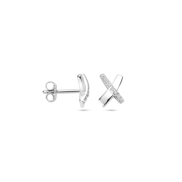 oorknoppen zirkonia 9 mm zilver gerhodineerd - Afbeelding 3