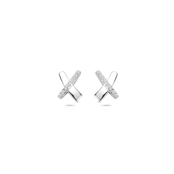 oorknoppen zirkonia 9 mm zilver gerhodineerd