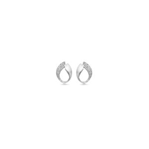 oorknoppen zirkonia poli/mat 10,5 mm zilver gerhodineerd