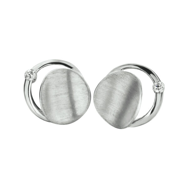 oorknoppen zirkonia poli/mat1 zilver gerhodineerd - Afbeelding 4