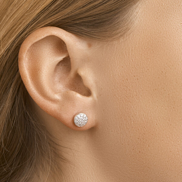 oorknoppen zirkonia zilver gerhodineerd - Afbeelding 2