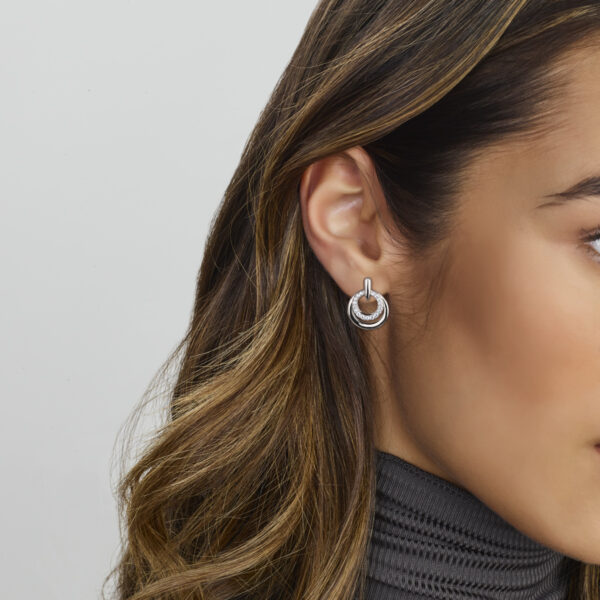 oorknoppen zirkonia zilver gerhodineerd - Afbeelding 2