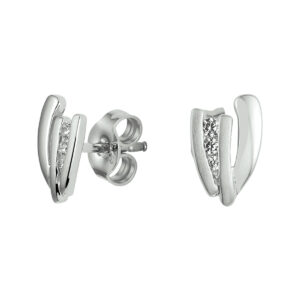 oorknoppen zirkonia zilver gerhodineerd