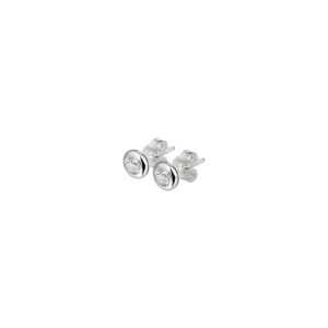 oorknoppen zirkonia zilver gerhodineerd