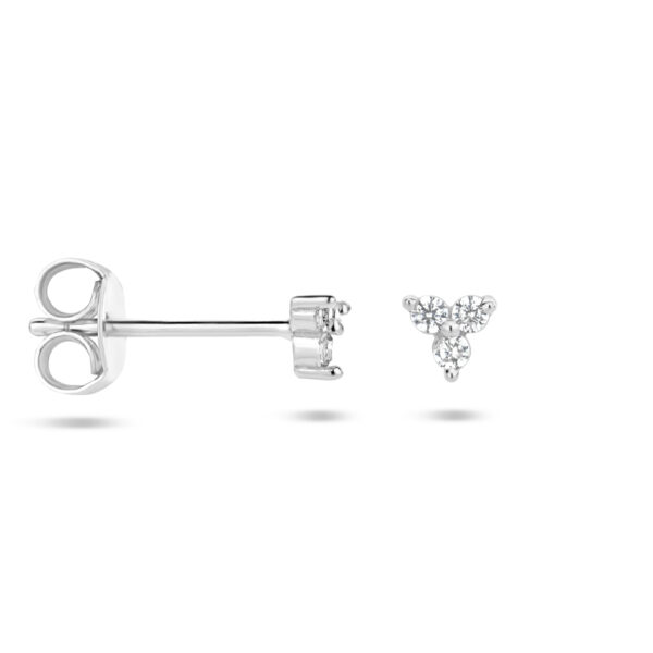 oorknoppen zirkonia zilver gerhodineerd - Afbeelding 3