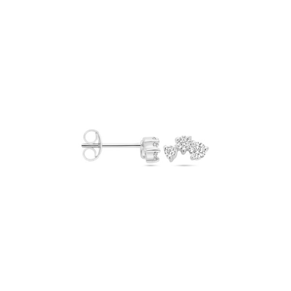 oorknoppen zirkonia zilver gerhodineerd - Afbeelding 3