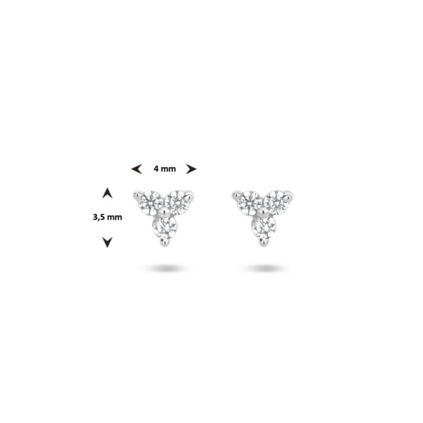 oorknoppen zirkonia zilver gerhodineerd - Afbeelding 4
