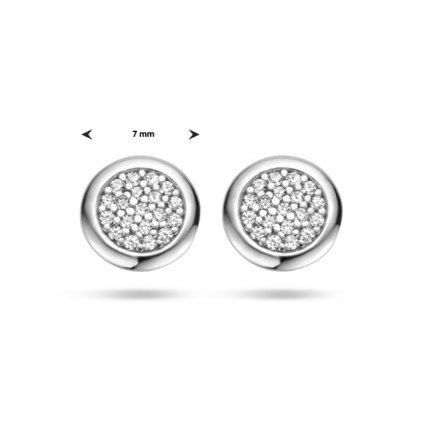 oorknoppen zirkonia zilver gerhodineerd - Afbeelding 4
