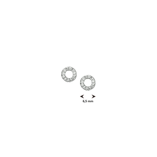 oorknoppen zirkonia zilver gerhodineerd - Afbeelding 3