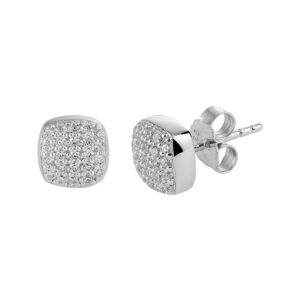 oorknoppen zirkonia zilver gerhodineerd
