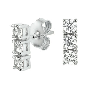 oorknoppen zirkonia zilver gerhodineerd