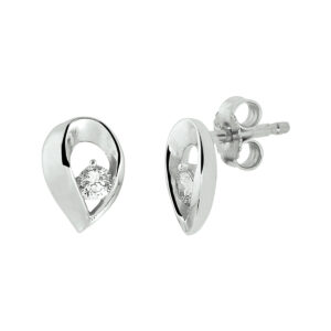 oorknoppen zirkonia zilver gerhodineerd