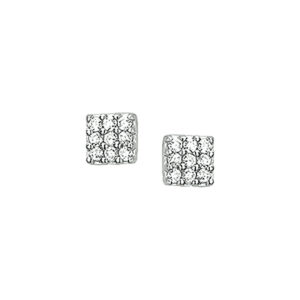 oorknoppen zirkonia zilver gerhodineerd