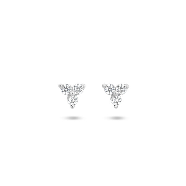 oorknoppen zirkonia zilver gerhodineerd