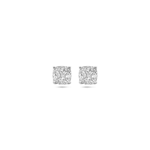 oorknoppen zirkonia zilver gerhodineerd