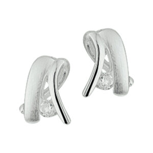 oorknoppen zirkonia zilver gerhodineerd