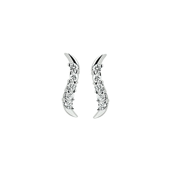 oorknoppen zirkonia zilver wit