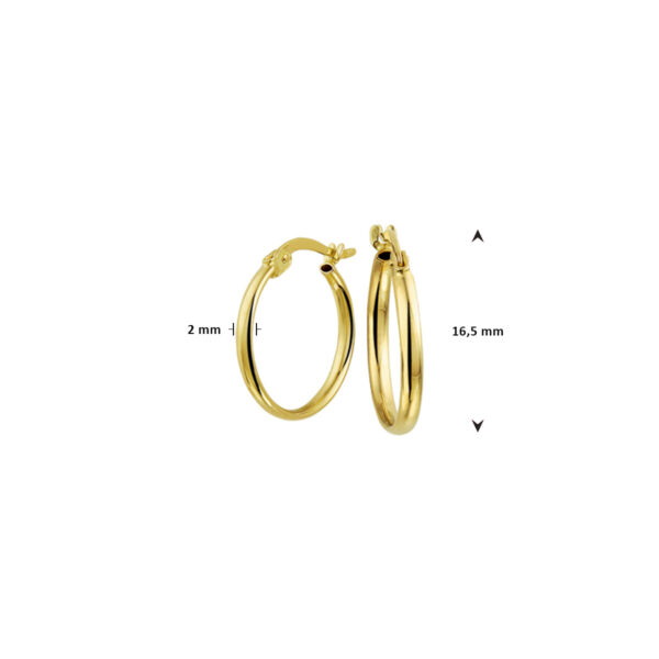 oorring 16,5 mm per stuk 14K geelgoud - Afbeelding 3
