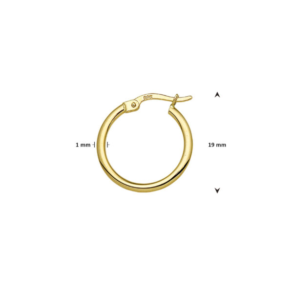 oorring 19 mm per stuk 14K geelgoud - Afbeelding 2