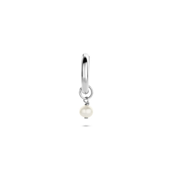 oorring parel per stuk 10 mm zilver gerhodineerd