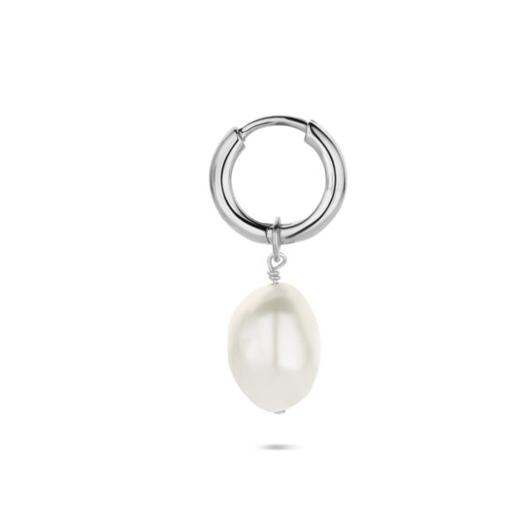 oorring parel per stuk 18 mm zilver gerhodineerd - Afbeelding 3