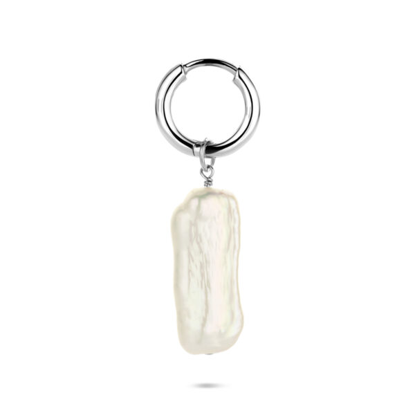 oorring parel per stuk 26 mm zilver gerhodineerd - Afbeelding 3