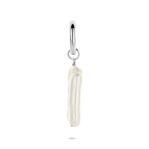 oorring parel per stuk 26 mm zilver gerhodineerd