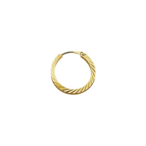 oorring vierkante buis 1,6 mm gediamanteerd per stuk 14K geelgoud