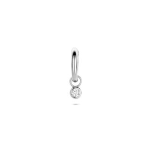 oorring zirkonia per stuk 13 mm zilver gerhodineerd