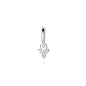 oorring zirkonia per stuk 13 mm zilver gerhodineerd