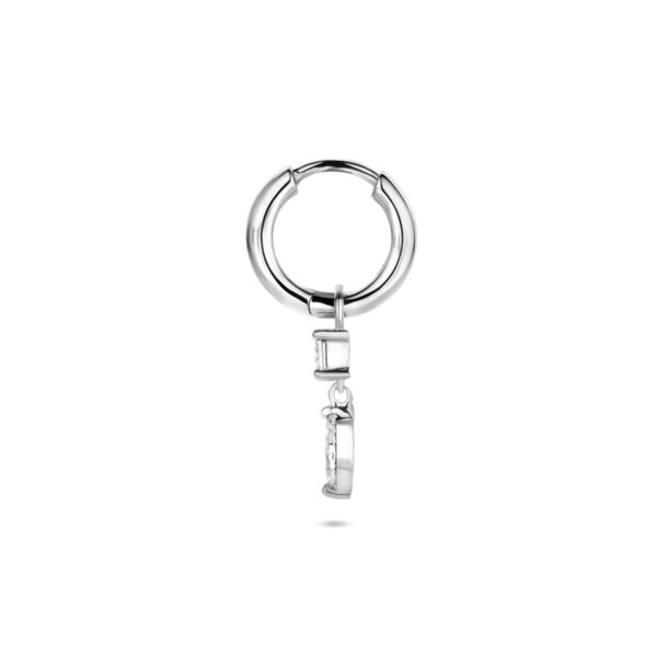 oorring zirkonia per stuk 16 mm zilver gerhodineerd - Afbeelding 3