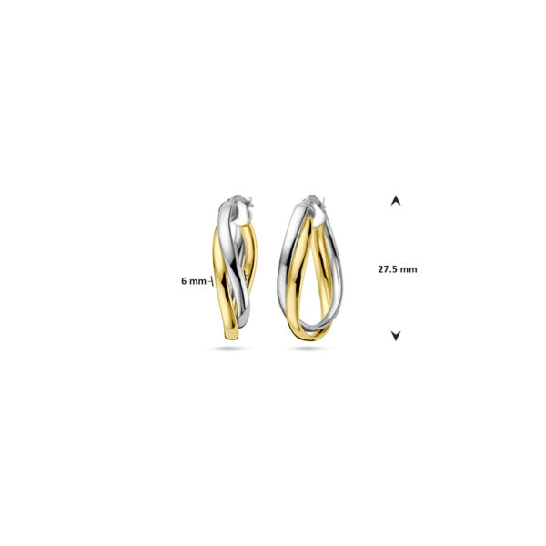 oorringen 1 micron zilver verguld (geel/rhodium) - Afbeelding 4
