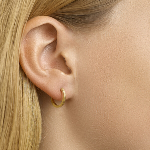 oorringen 1,5 mm vierkant 14K geelgoud - Afbeelding 2