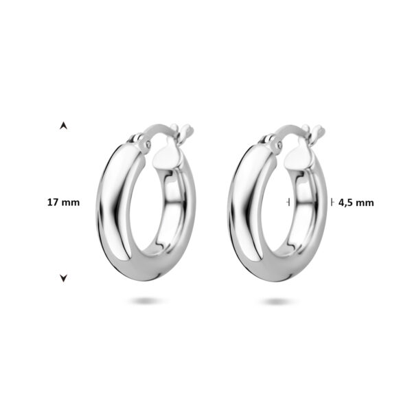 oorringen 17 mm zilver gerhodineerd - Afbeelding 4